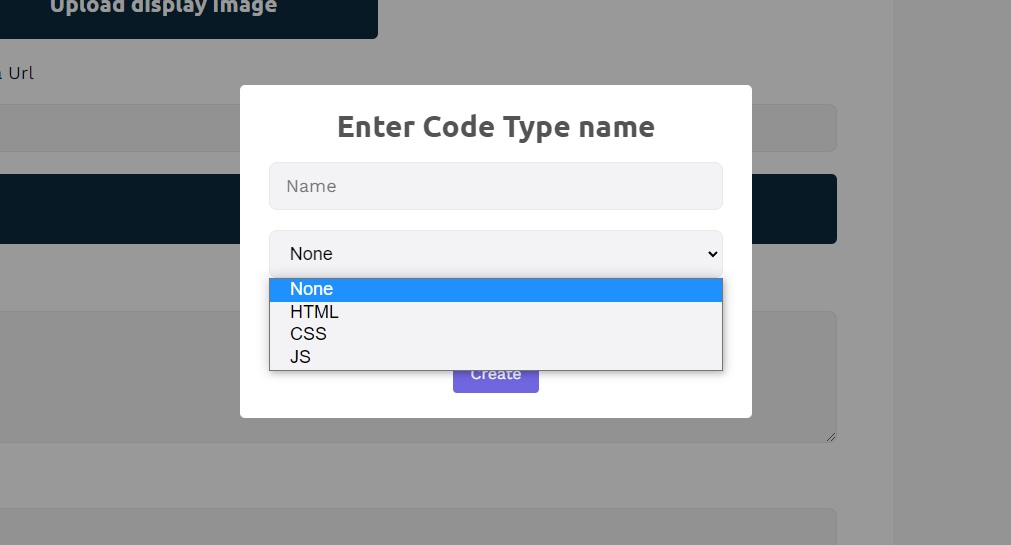 screenshot of create a stitch code